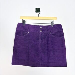Athleta Corduroy Mini Skirt Purple Casual Everyday Fitted Skater 10 Petite
